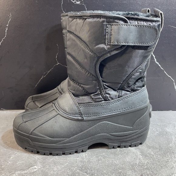 Polar Boot Pull on Nylon Snow Boots Black Size 5m - Picture 3 of 7